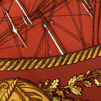 Hermes Carre 90 Marine Et Cavalerie Sea and Cavalry Scarf Brown Multicolor Silk