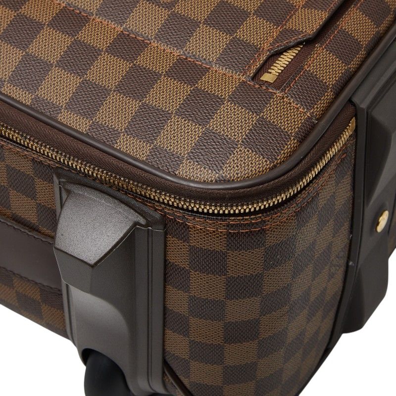 Louis Vuitton Damier Pegase 55 Travel Bag Suitcase Brown Leather