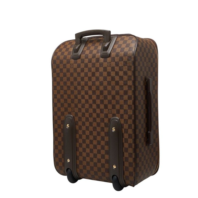 Louis Vuitton Damier Pegase 55 Travel Bag Suitcase Brown Leather