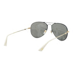 Gucci Interlocking Bumblebee GG Teardrop Double Bridge Sunglasses Black Gold