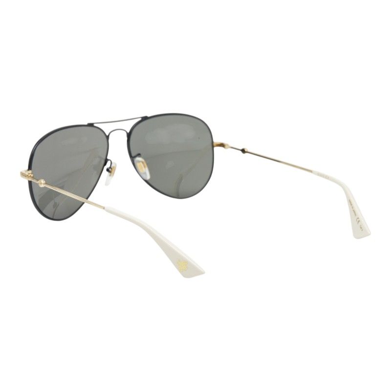 Gucci Interlocking Bumblebee GG Teardrop Double Bridge Sunglasses Black Gold