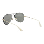 Gucci Interlocking Bumblebee GG Teardrop Double Bridge Sunglasses Black Gold