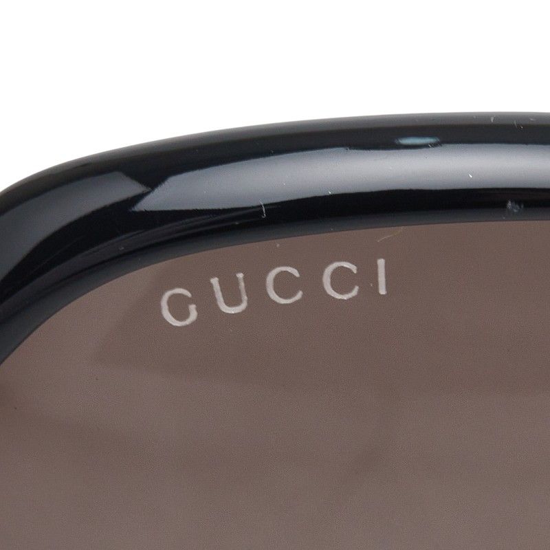 Gucci Interlocking Butterfly Sunglasses Asian Fit Black Silver Gold Acetate