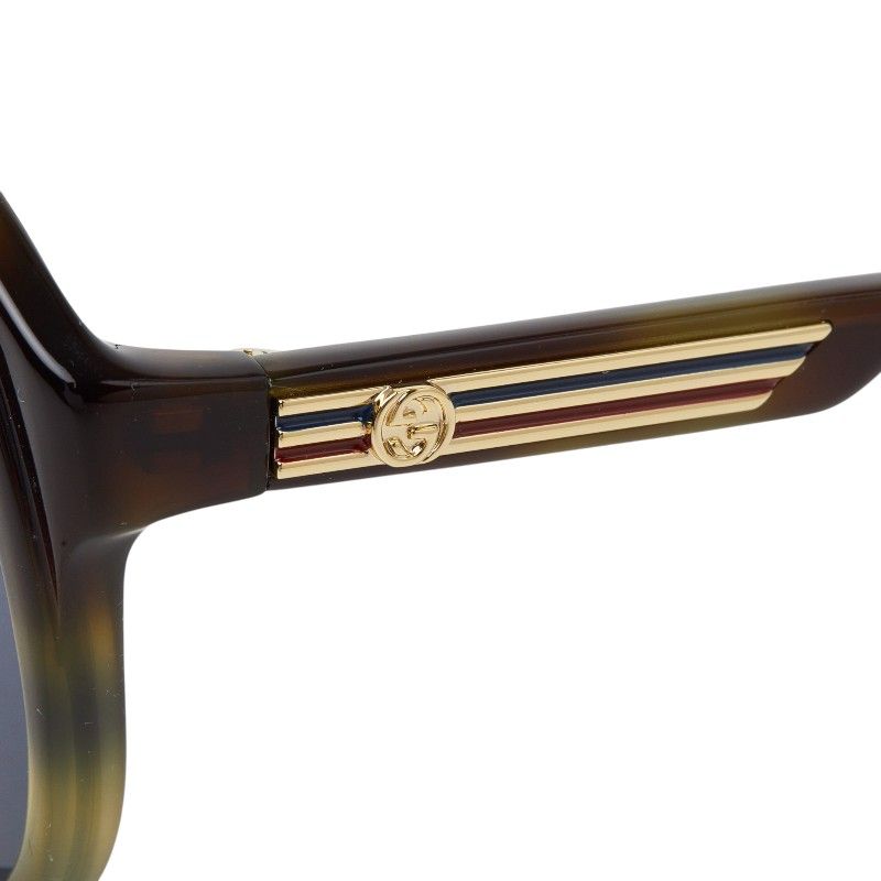 Gucci Interlocking Teardrop Sunglasses Brown Gold Acetate Eyewear