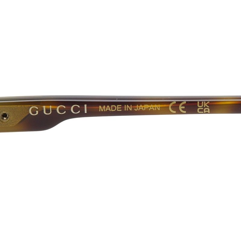 Gucci Interlocking Teardrop Sunglasses Brown Gold Acetate Eyewear