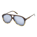 Gucci Interlocking Teardrop Sunglasses Brown Gold Acetate Eyewear