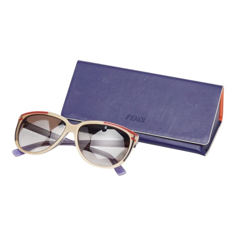 Fendi Sunglasses Beige Red Purple Acetate Eyewear