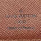 Louis Vuitton Monogram Card Holder Pass Vertical Case Brown Leather