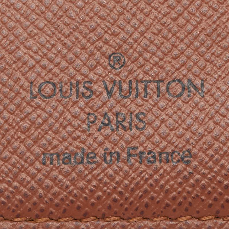 Louis Vuitton Monogram Card Holder Pass Vertical Case Brown Leather