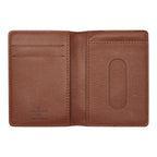 Louis Vuitton Monogram Card Holder Pass Vertical Case Brown Leather