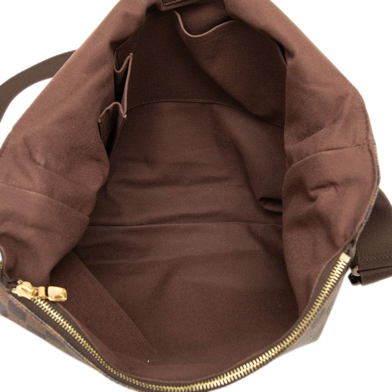 Louis Vuitton Damier Ebene Brooklyn GM Crossbody Shoulder Bag Brown Leather