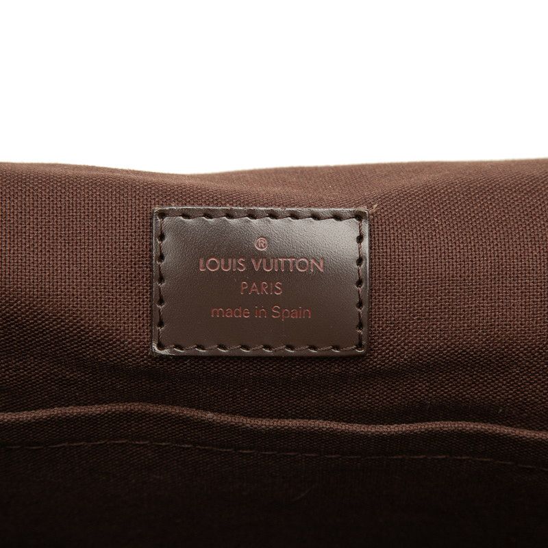 Louis Vuitton Damier Ebene Brooklyn GM Crossbody Shoulder Bag Brown Leather
