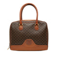 Celine Macadam Handbag Brown Leather