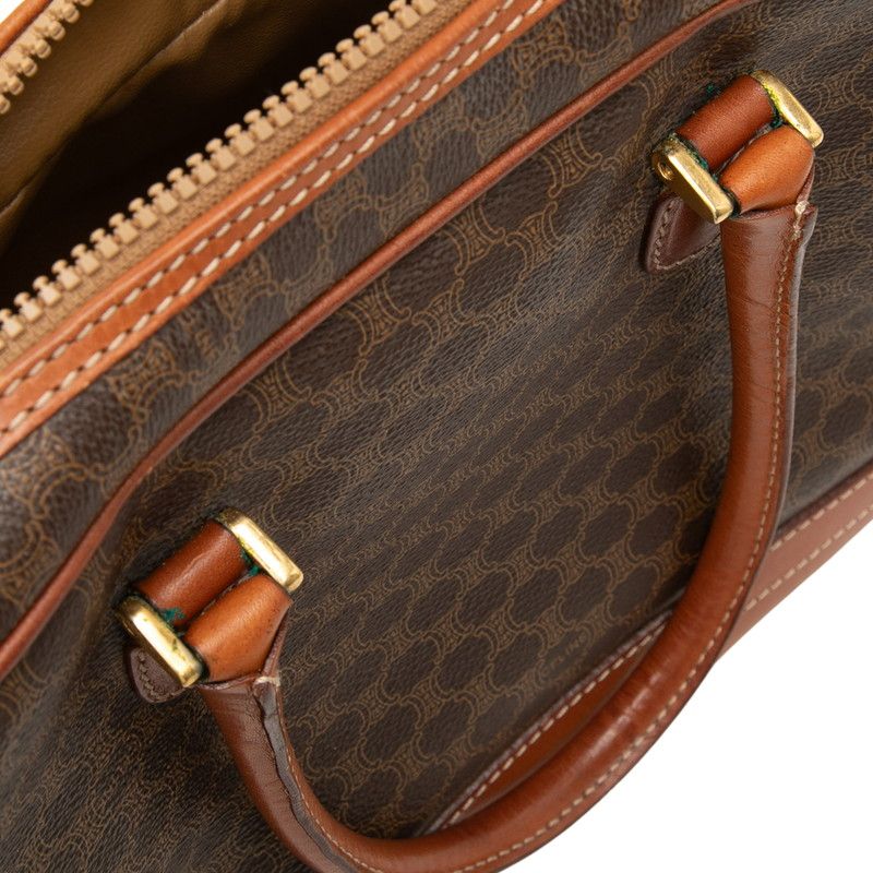 Celine Macadam Handbag Brown Leather
