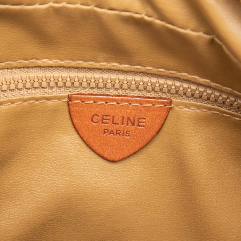 Celine Macadam Handbag Brown Leather