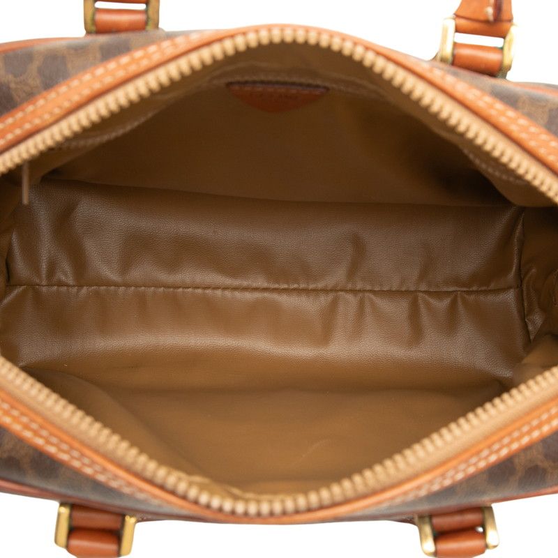 Celine Macadam Handbag Brown Leather