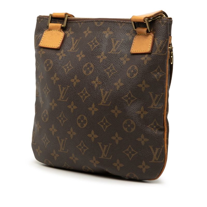 Louis Vuitton Monogram Pochette Bosphore Crossbody Shoulder Bag Brown Leather