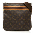 Louis Vuitton Monogram Pochette Bosphore Crossbody Shoulder Bag Brown Leather