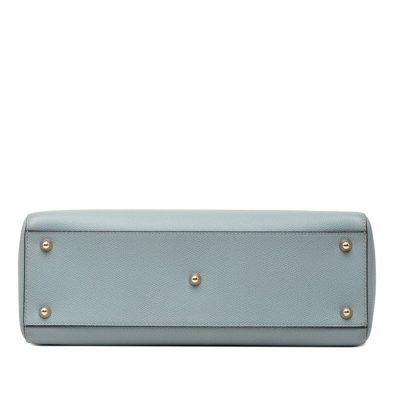 Dior Lady Dior Shoulder Bag 2-Way Blue Gray Leather