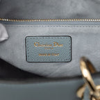 Dior Lady Dior Shoulder Bag 2-Way Blue Gray Leather