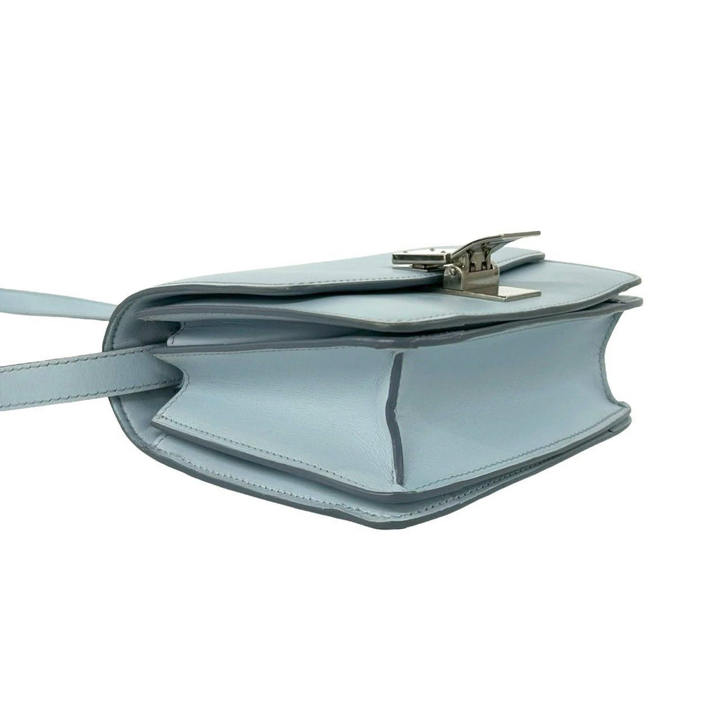 Celine Classic Box Small Leather Mini Shoulder Bag Pochette Crossbody Light Blue