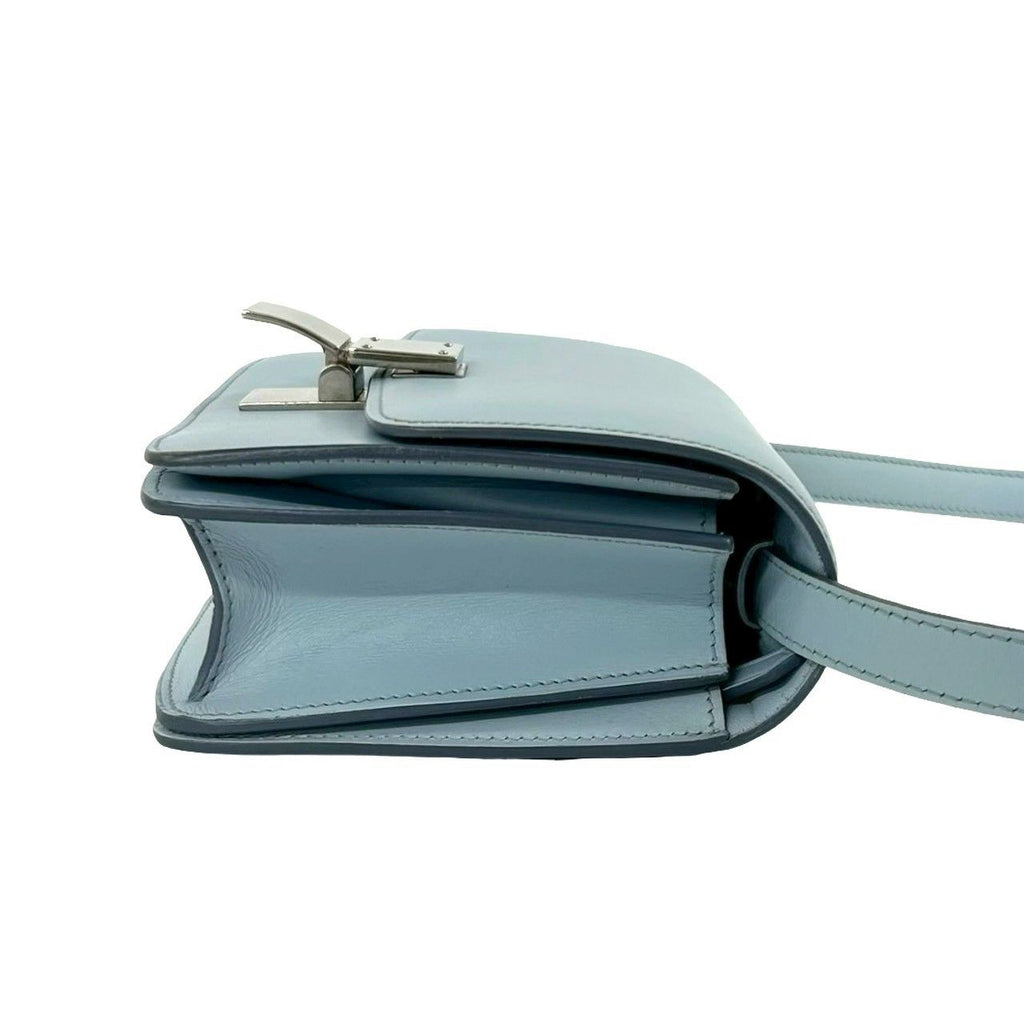 Celine Classic Box Small Leather Mini Shoulder Bag Pochette Crossbody Light Blue