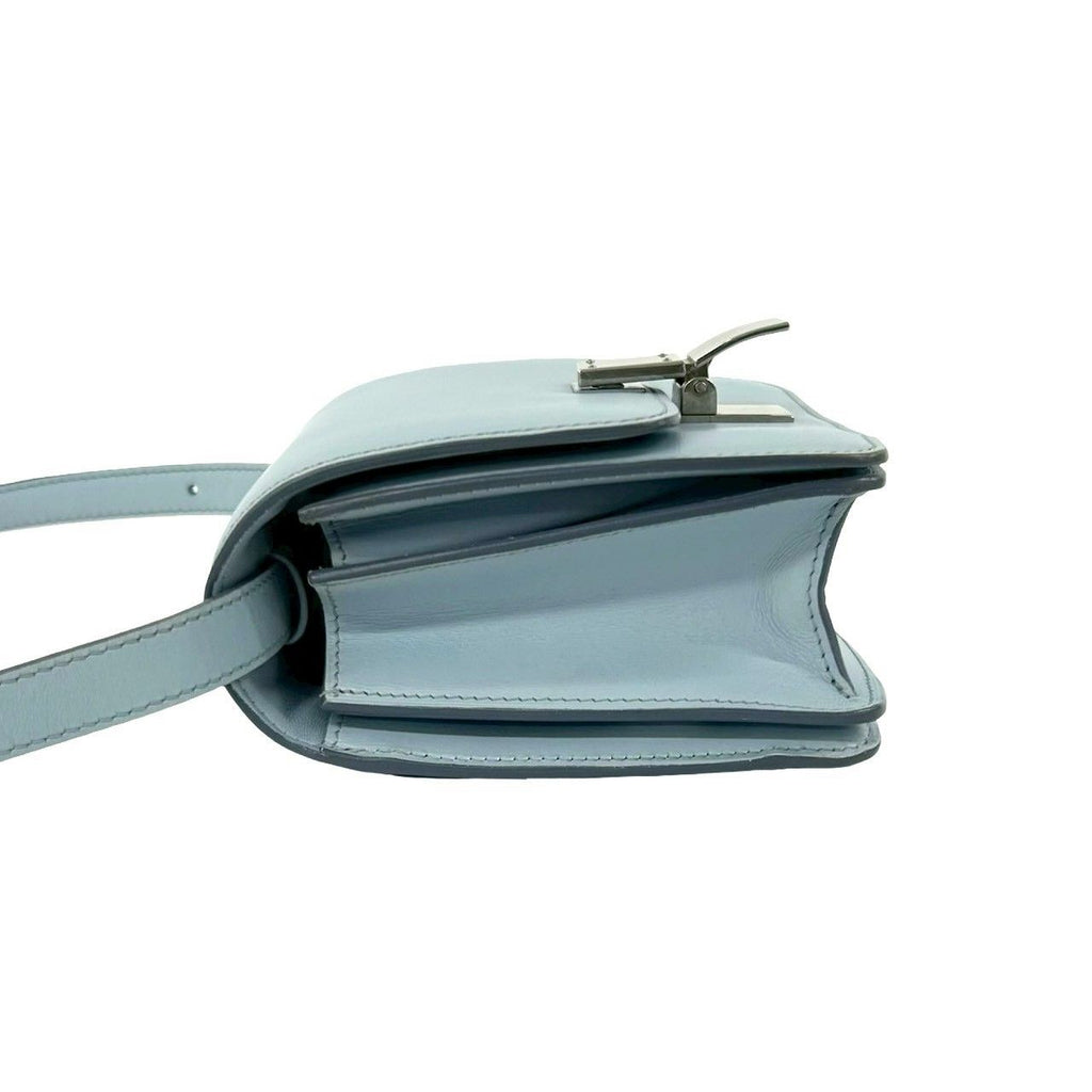 Celine Classic Box Small Leather Mini Shoulder Bag Pochette Crossbody Light Blue