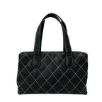 Chanel Quilted CC Logo Wild Stitch Leather Tote Shoulder Bag Black — view 3