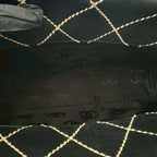 Chanel Quilted CC Logo Wild Stitch Leather Tote Shoulder Bag Black — view 9