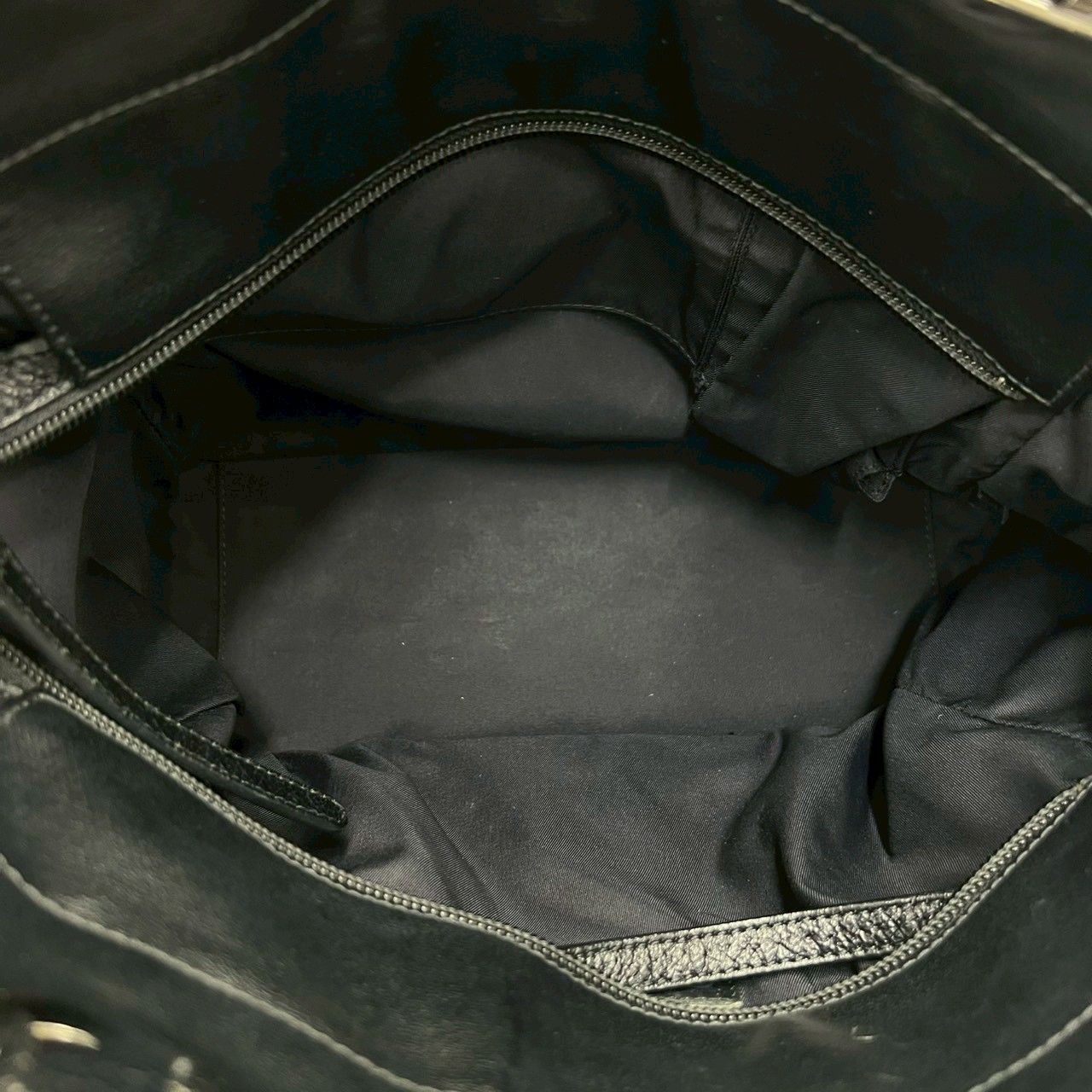 Chanel Card with No 19 Paris Biarritz PM Leather Tote Shoulder Bag Black — view 9