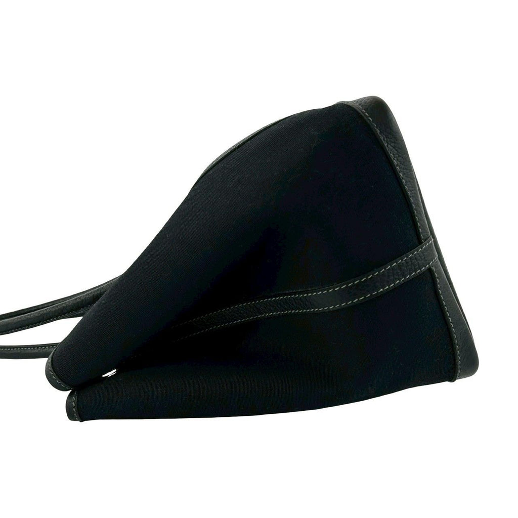 Hermes Garden Party PM Toile Officier Buffalo Leather Tote Black — view 5