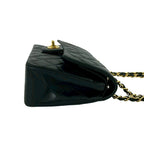 Chanel And No 5 Vintage Quilted Double Flap Lambskin Leather Shoulder Bag Black — view 6