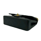 Chanel And No 5 Vintage Quilted Double Flap Lambskin Leather Shoulder Bag Black — view 8
