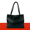 Chanel No 5 Vintage CC Logo Lambskin Leather Tote Black