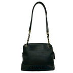 Chanel Card Vintage Caviar Leather Shoulder Bag Tote Black — view 3