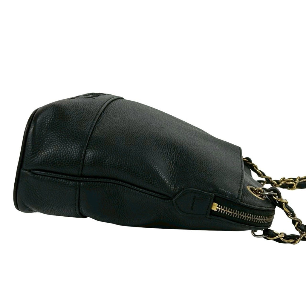 Chanel Card Vintage Caviar Leather Shoulder Bag Tote Black — view 6