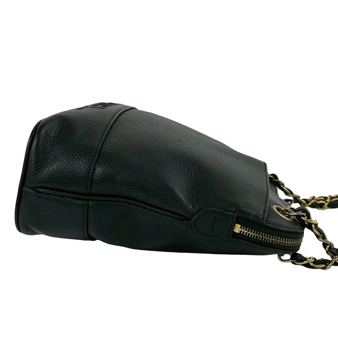 Chanel Card Vintage Caviar Leather Shoulder Bag Tote Black — view 6