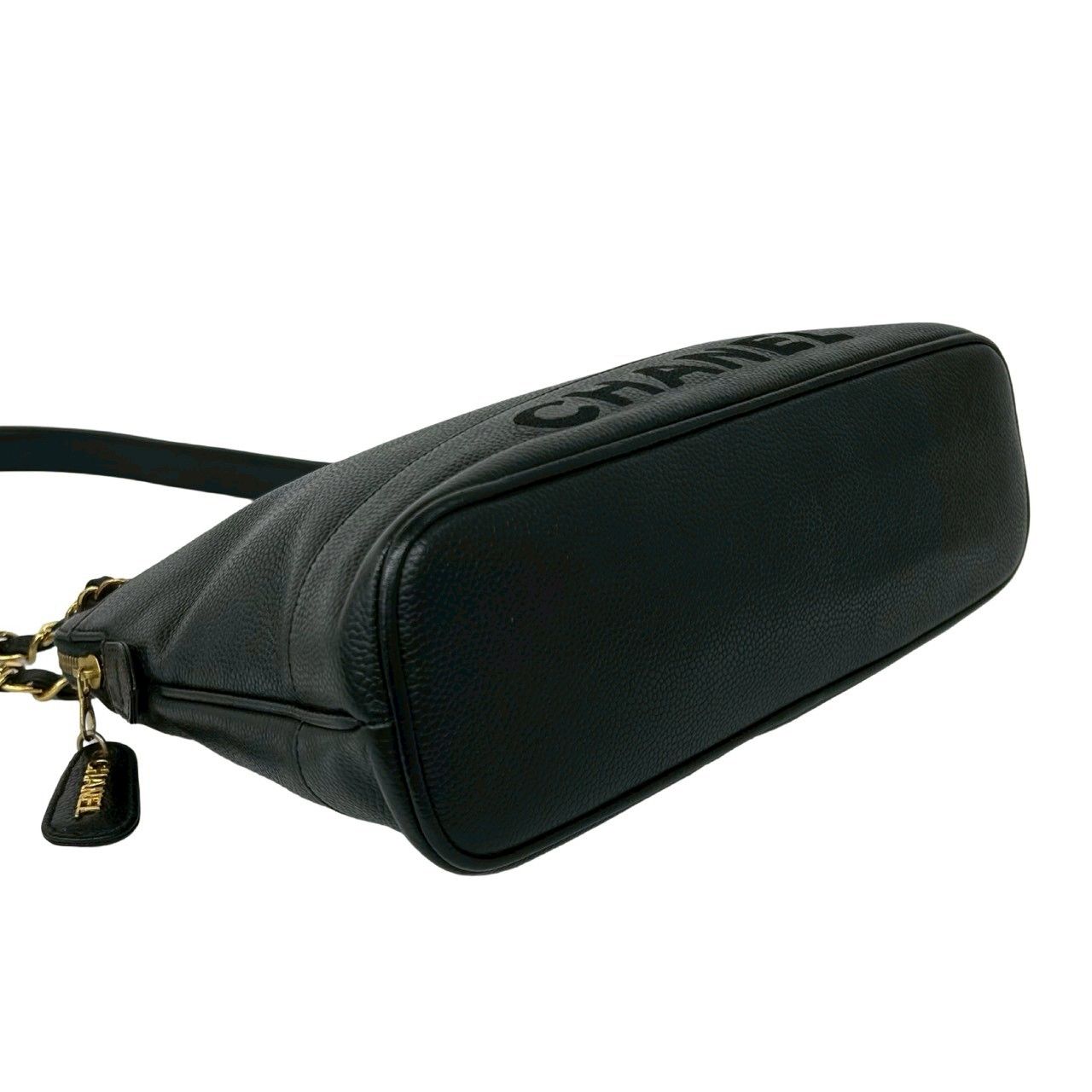 Chanel Card Vintage Caviar Leather Shoulder Bag Tote Black — view 7