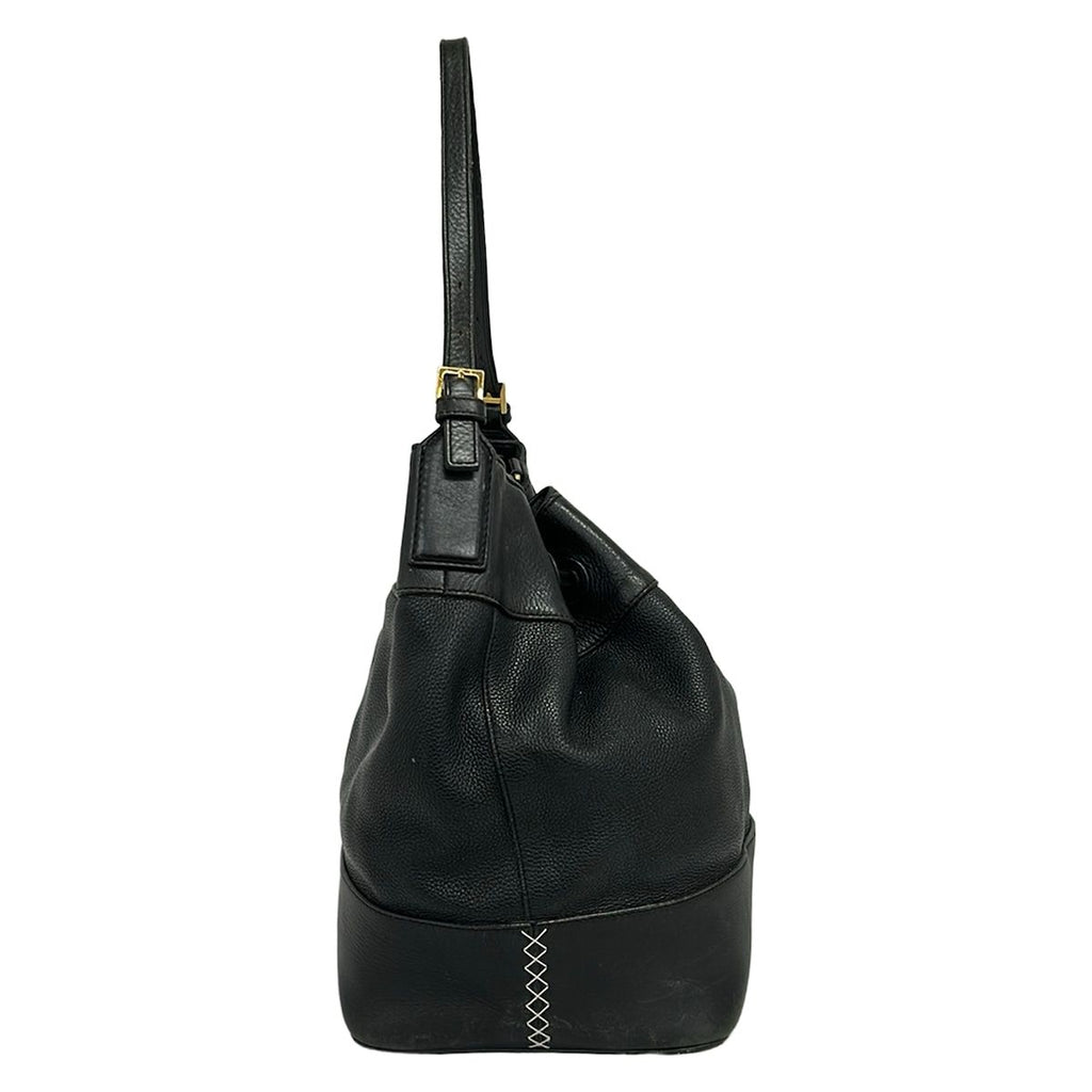 Loewe Shoulder Bag Black Drawstring Leather — view 2