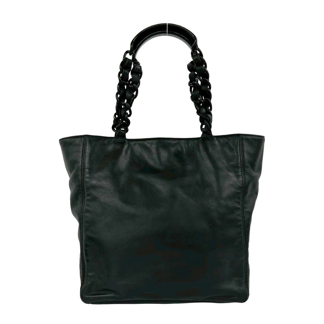 Chanel And No 5 CC Logo Lambskin Leather Chain Handbag Black