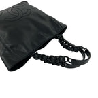 Chanel And No 5 CC Logo Lambskin Leather Chain Handbag Black