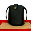 Louis Vuitton Vintage Cluny Epi Leather Turnlock Shoulder Bag Noir