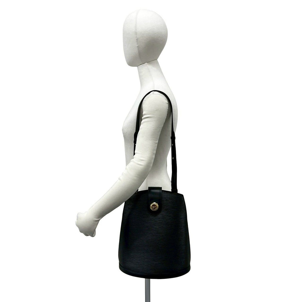 Louis Vuitton Vintage Cluny Epi Leather Turnlock Shoulder Bag Noir — view 2