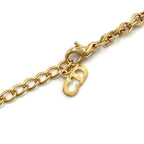 Dior CD Logo Rhinestone Color Stone Clear Gold Necklace — view 7