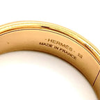 Hermes Olympe GM Hoop Leather Metal Gold White Earrings — view 4