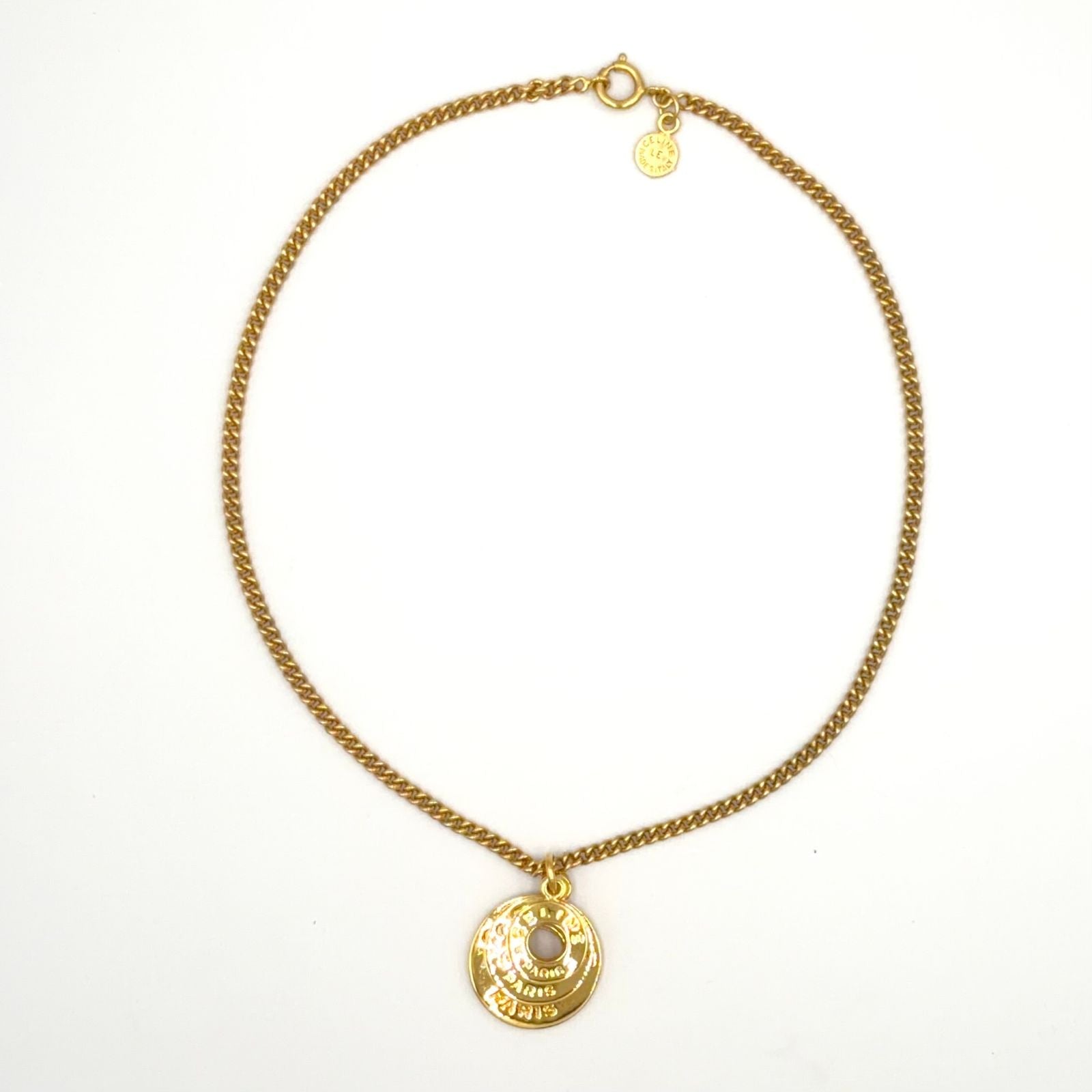 Celine Triple Circle Logo Gold Plated Necklace — view 3