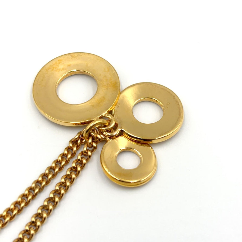 Celine Triple Circle Logo Gold Plated Necklace — view 9