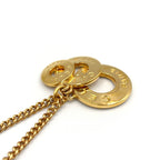 Celine Triple Circle Logo Gold Plated Necklace — view 8