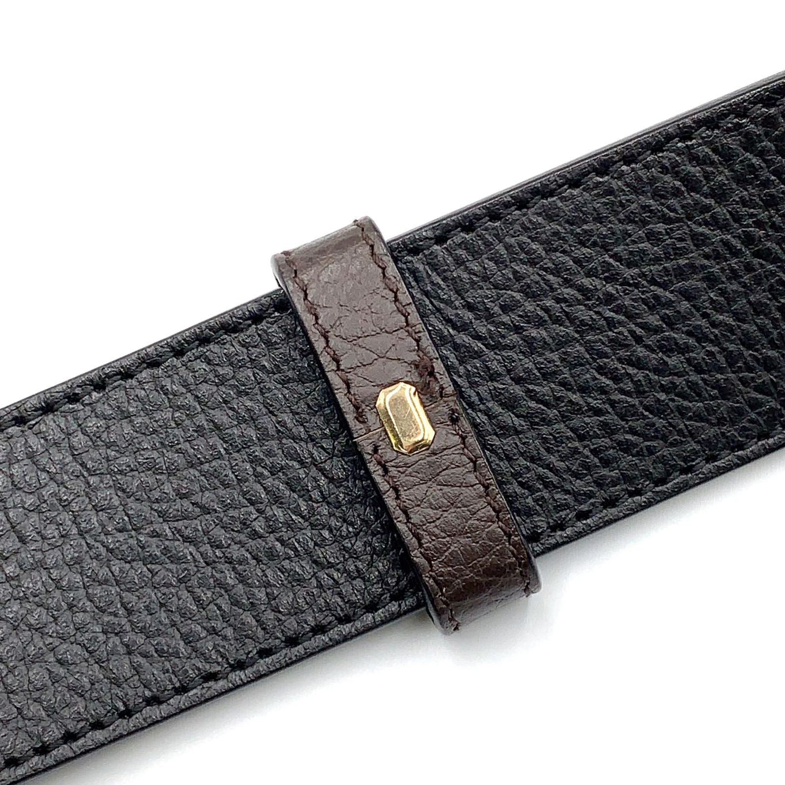 Gucci Interlocking Leather Black Belt Gold — view 5