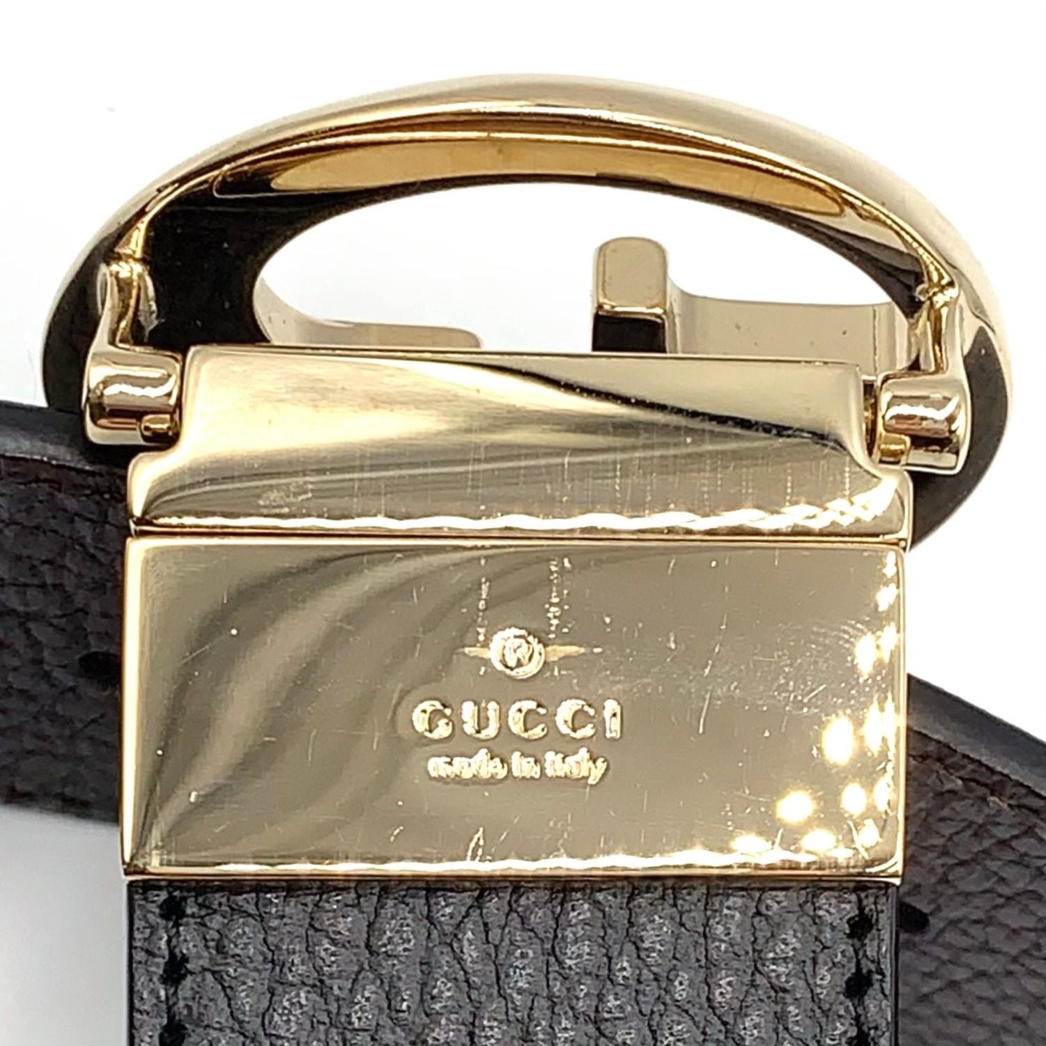 Gucci Interlocking Leather Black Belt Gold — view 9